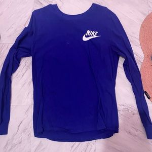 blue long sleeve shirt